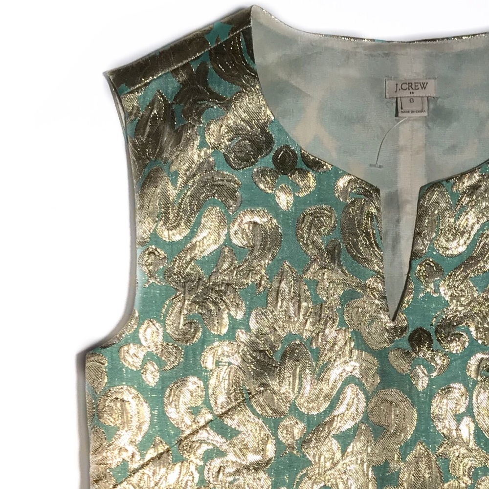 J. Crew factory gilded jacquard top in brocade